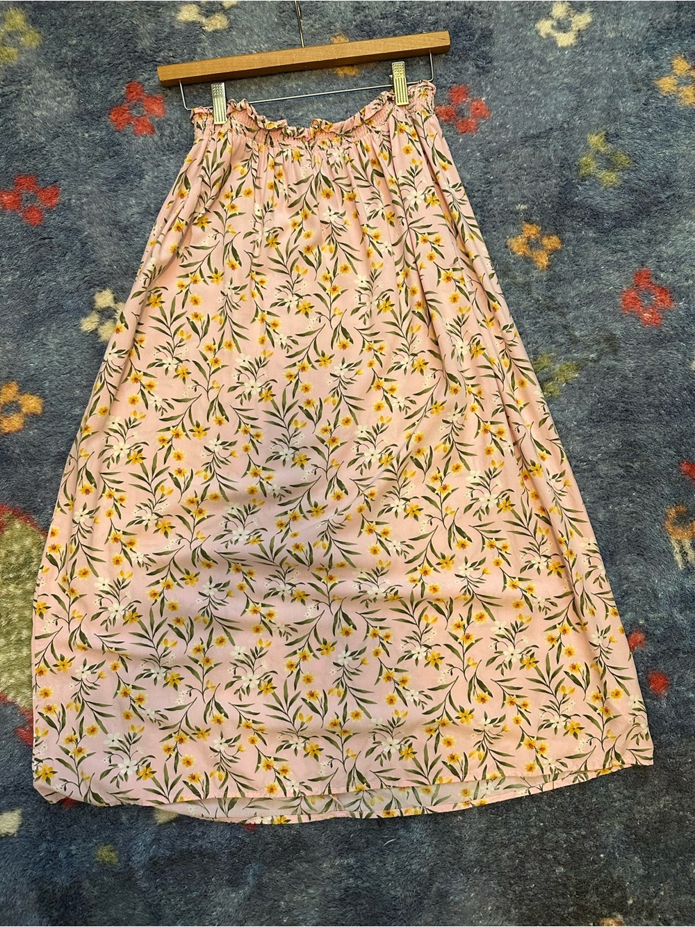Pink Floral Rayon Skirt